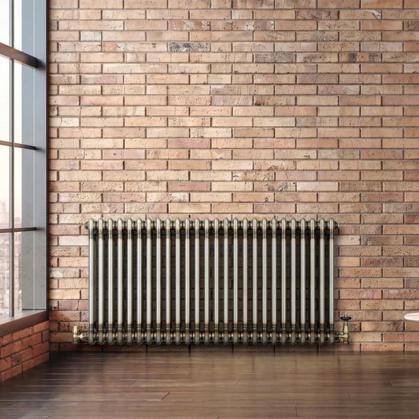Monstershop Traditional 2 Column Radiator - 600 x 1190mm - Raw Metal