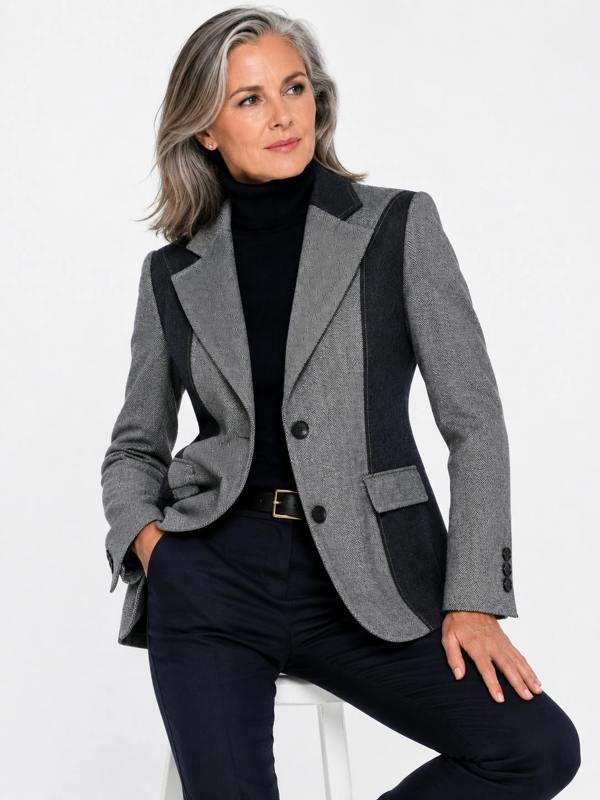 Claudio Lugli Heritage Herringbone Riding Womens Jacket - Blue