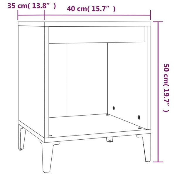 Berkfield Bedside Cabinets 2 pcs Concrete Grey 40x35x50 cm