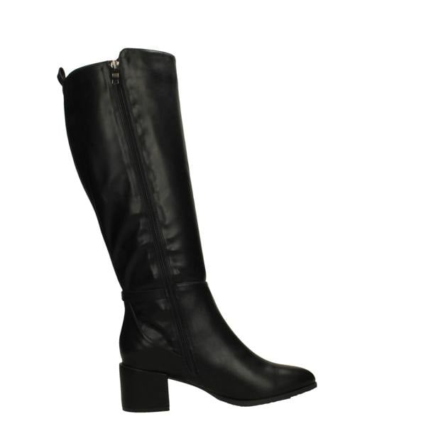 Spot On Ladies Spot On Block Heel Wide Fitting Knee High Boots  F51256