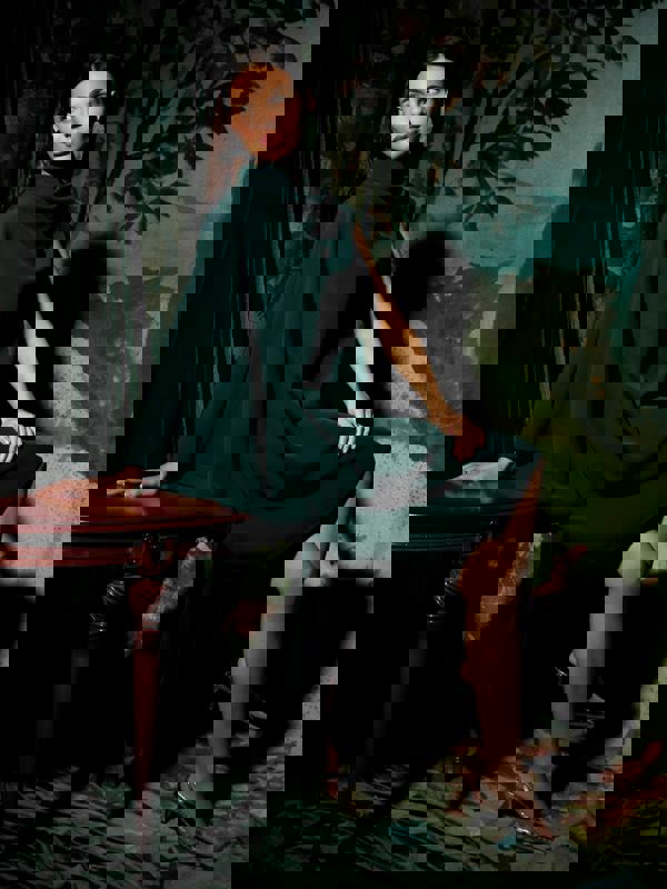 GWD Rosalie Asymmetric Green Knee Length Dress