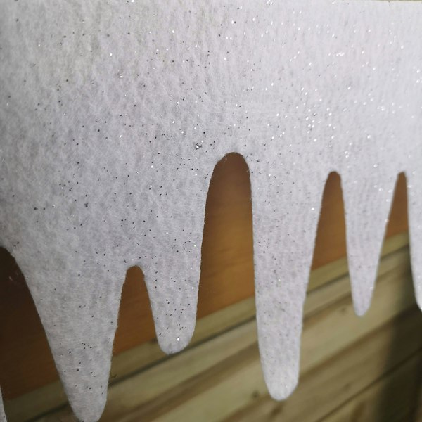 Samuel Alexander Premier White Felt 18cm x 240cm Decorative Glitter Christmas Icicle Fringe Wall Fireplace Decoration
