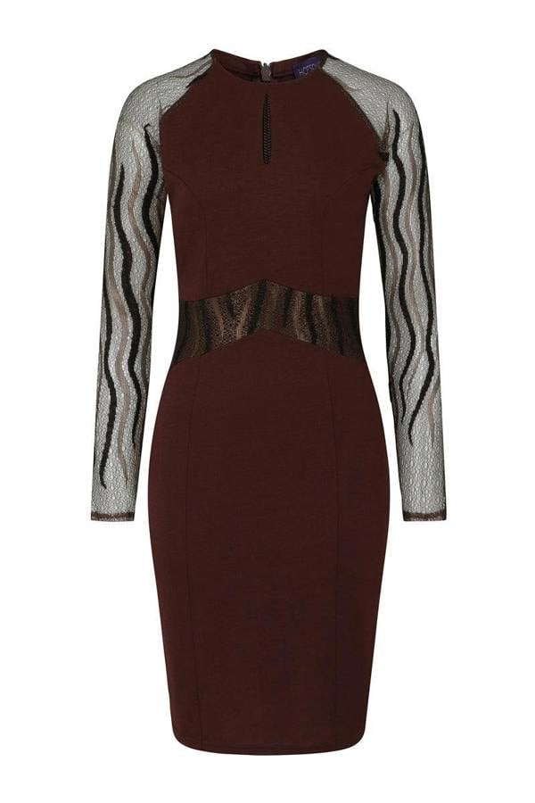 HotSquash Lace Sleeve Keyhole Detail Dress