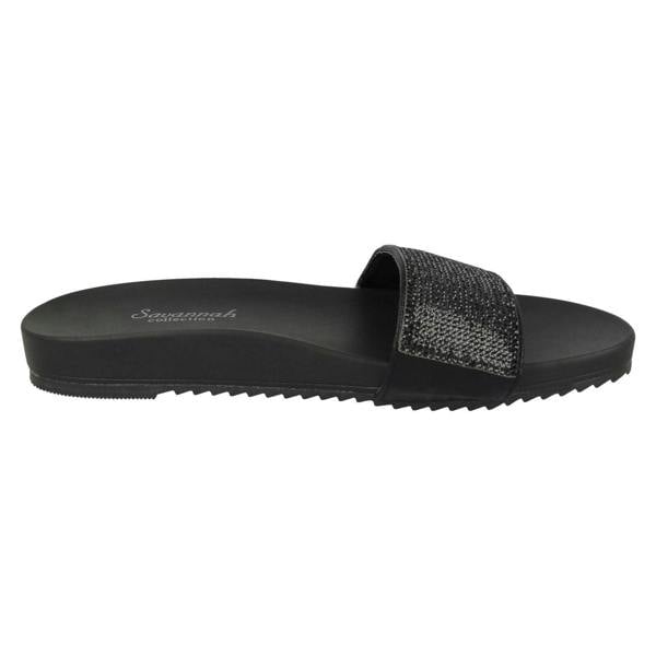 Savannah Ladies Savannah Flat Diamante Vamp Mules