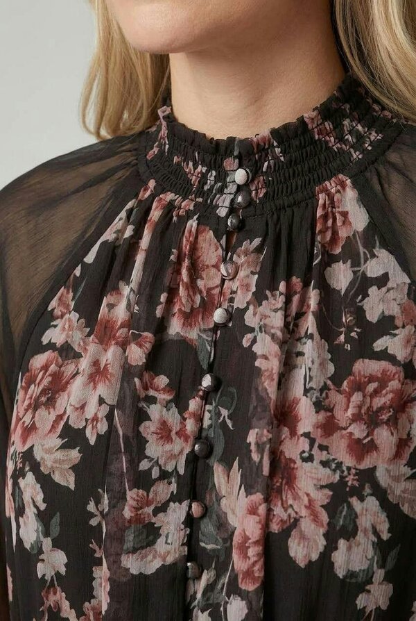 Izabel London Floral High Neck Layered Maxi Dress