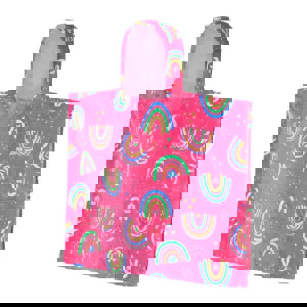 Zoggs Rainbow Magenta Kids Poncho Hooded Towel Robe - Pink