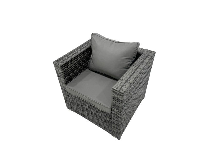 Fimous Rattan Garden Furniture Chairs Oblong Coffee Table Set