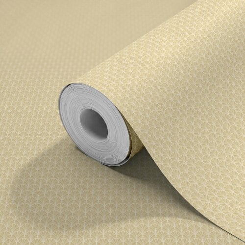 Hoopla Walls Shell Fan - Sand 10m Wallpaper