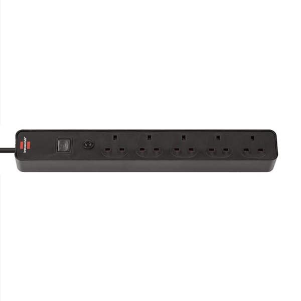 Brennenstuhl Ecolor Extension Lead 5 Gang Extension Lead - 1.5 Metre Heavy Duty Cable - Engineered  in Germany - Black