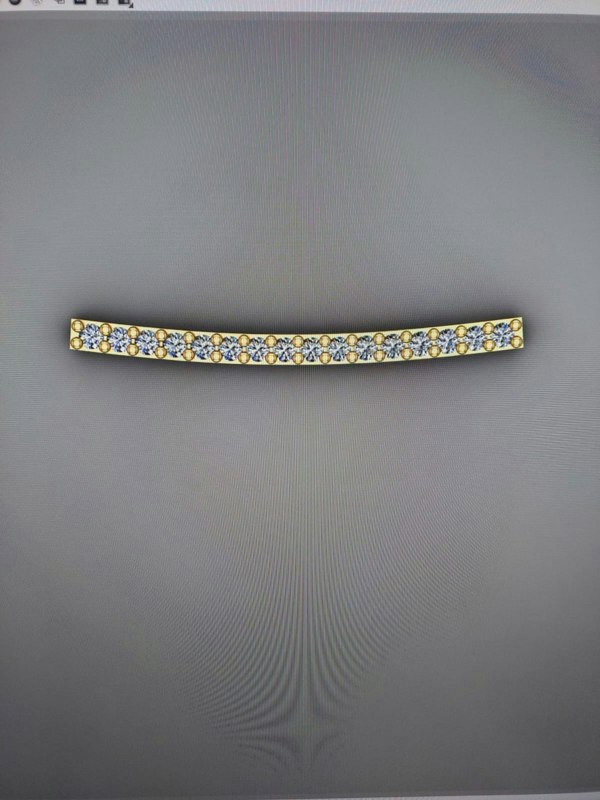 Spero London Fine Diamond Curved Bar Necklace 14ct Solid Gold
