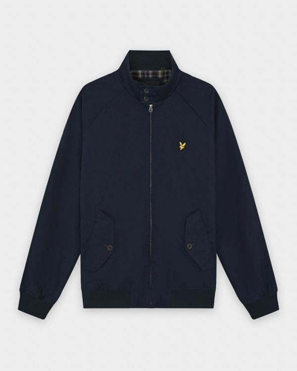 Lyle & Scott Cotton Mens Harrington Jacket - Z271 Dark Navy | CHO | Designer Mens Bomber Jackets