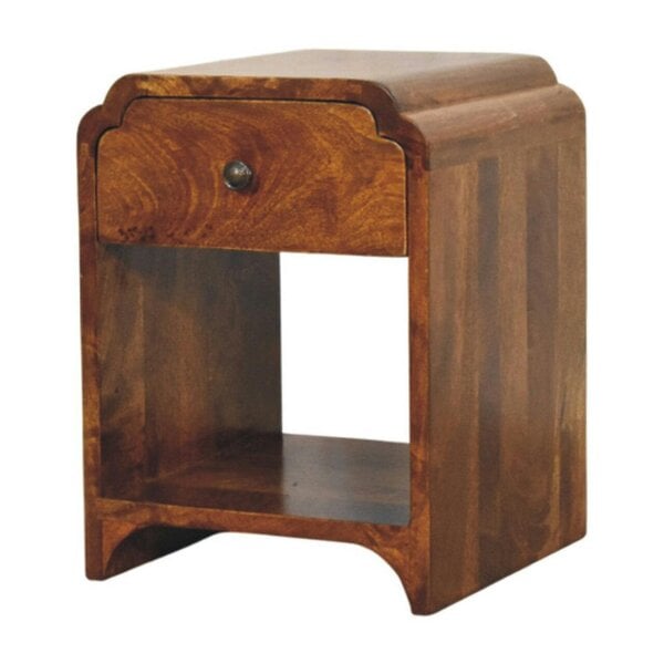Wyld Haus Paris Mango Wood Bedside Table with a Drawer and Shelf