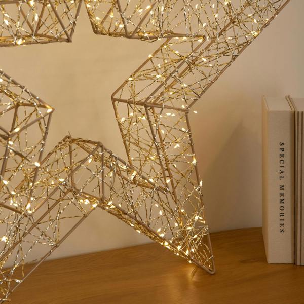 Samuel Alexander 70cm Gold Light Up Christmas Star with 300 Warm White LEDs & Timer