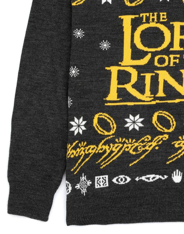 Lord Of The Rings Mens Black Christmas Jumper