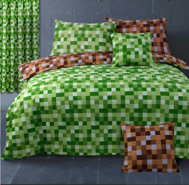 Velosso Checkered Printed Cotton Blend Duvet Cover and Pillowcase Set