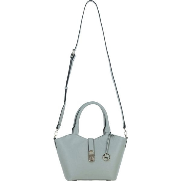 Real Leather Shoulder Bag with Detachable Crossbody Strap: 64739