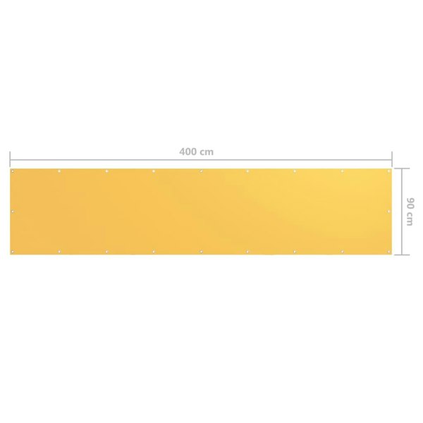 Berkfield Balcony Screen Yellow 90x400 cm Oxford Fabric