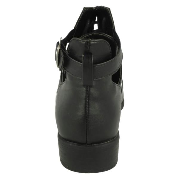 Spot On Ladies Spot On Cut Out Ankle Boots