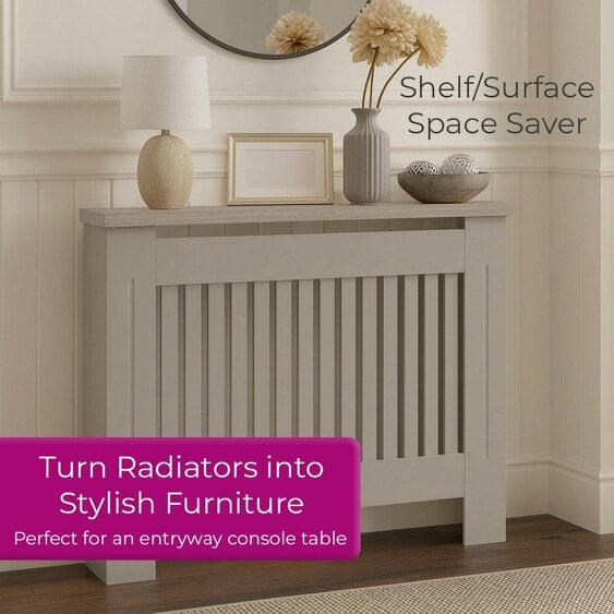 Neo Grey Decorative Wooden Radiator Cover Medium