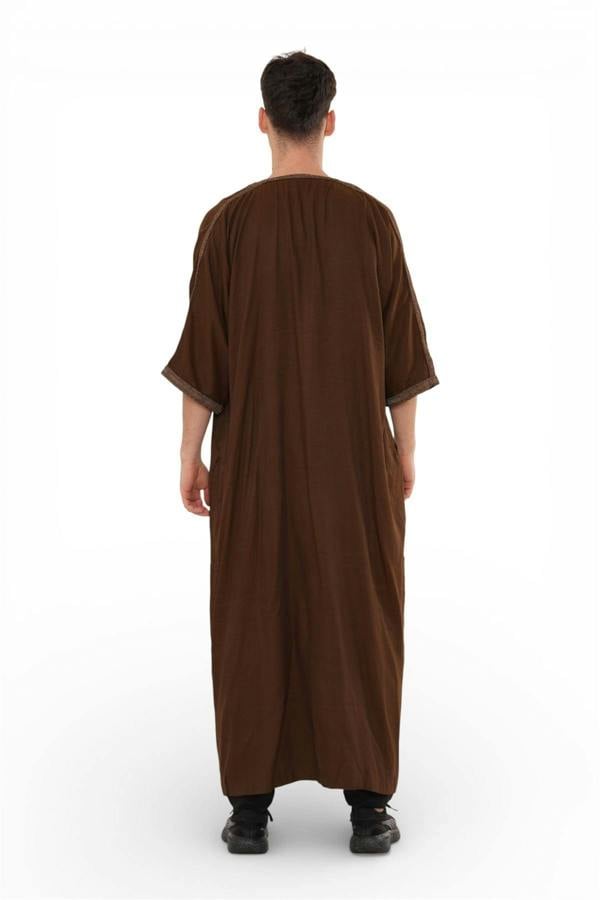 Infinity Leather Men's Ramadan Moroccan Thobe Robe Djellaba Gandoura Eid Jubba- HM67