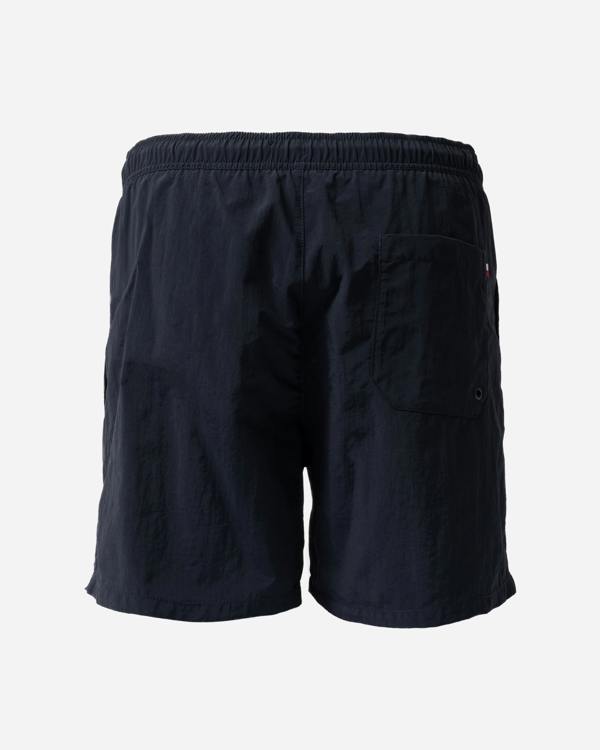 back of Tommy Hilfiger Solid Mens Drawstring Swimming Shorts in Desert Sky