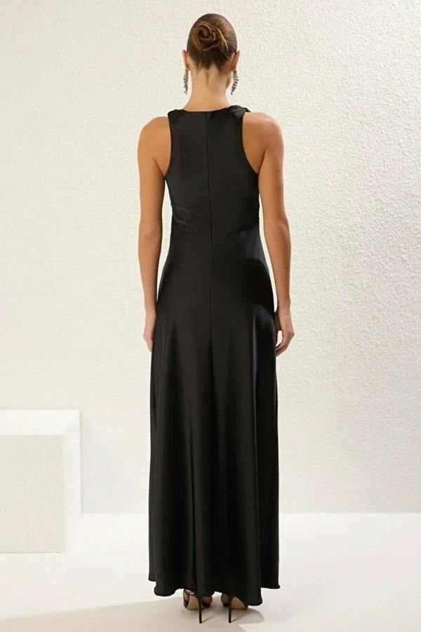 WOVCOR Satin Maxi Evening Dress