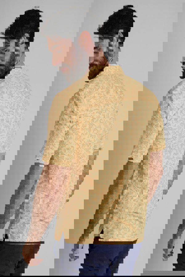 ENORSIA Pencilled Revere Collar Short Sleeve Shirt