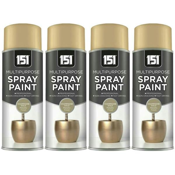 151 4X 151 Champagne Gold Metallic Gloss Spray Paint 400ml
