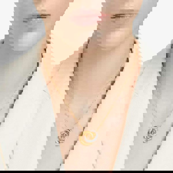 Swarovski Dextera White Interlocking Loop Gold Tone Plated Necklace 5668820