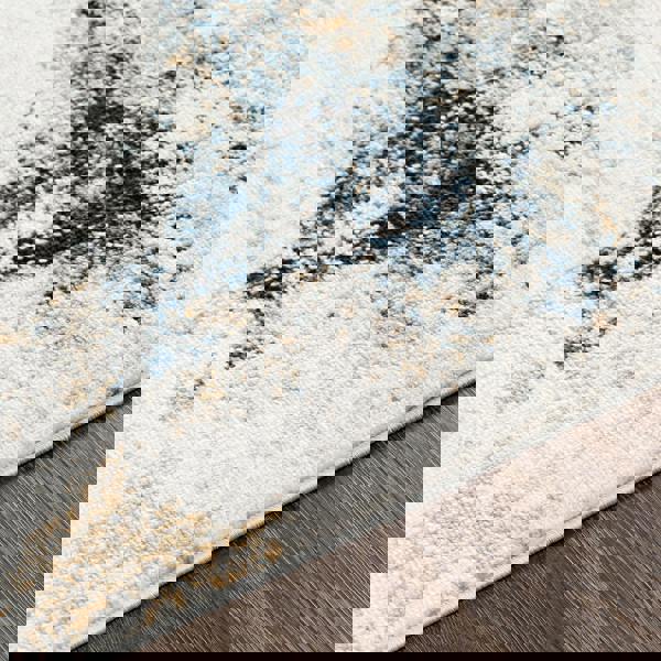 Livabliss Jolie-Abstract Blue Grey Beige Black Modern Marble Rug