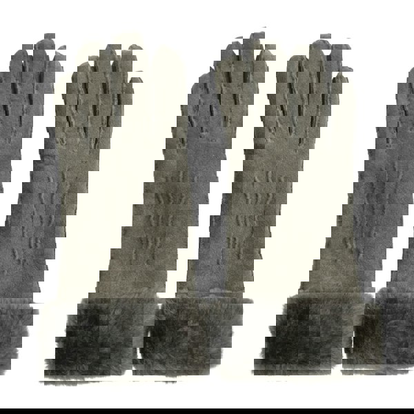 Infinity Leather Women's Plush Shearling Cuff Suede Genuine Leather Gloves