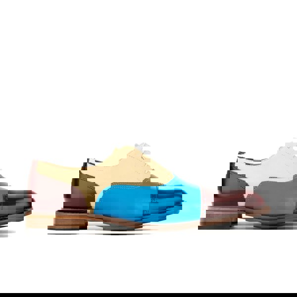 Embassy London Pembroke - Cream & Burgundy & Blue - Men’s Summer Toe Cap Shoe