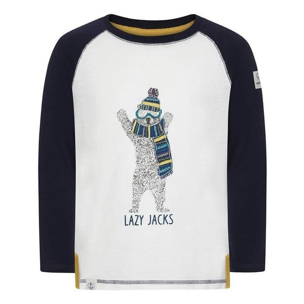 Lazy Jacks Childrens/Kids Bear T-Shirt - Marine