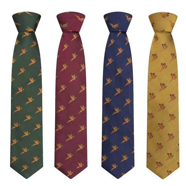 Hoggs of Fife Flying Pheasant Silk Tie