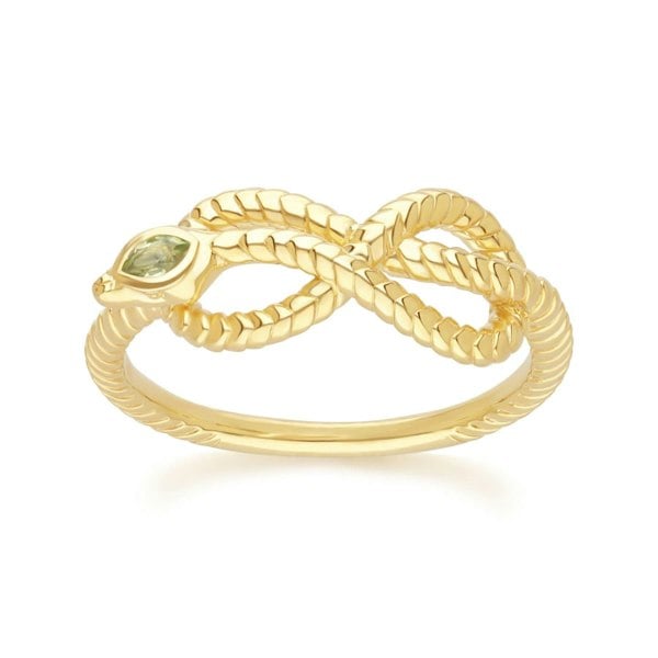 253R723503925 ECFEW™ Peridot Winding Snake Ring in Gold Plated Sterling Silver