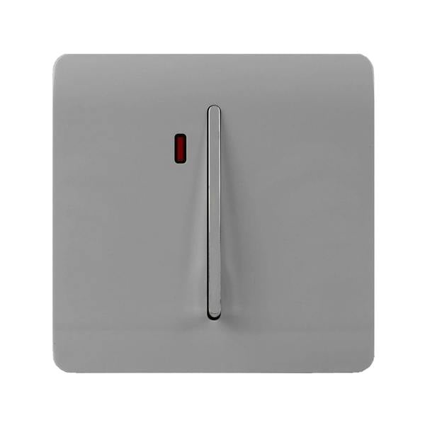 Trendi Switch 1 Gang 45 Amp Cooker Switch with Neon in Light Grey