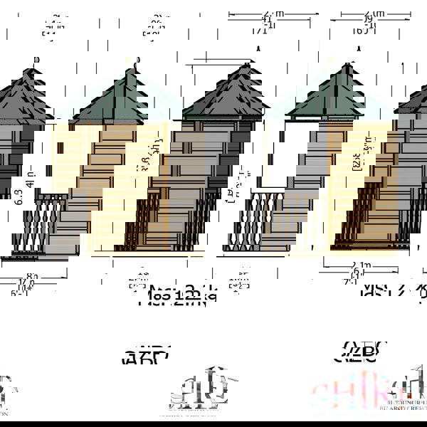 Shire Large 8x7 Gazebo Hexagonal Summerhouse