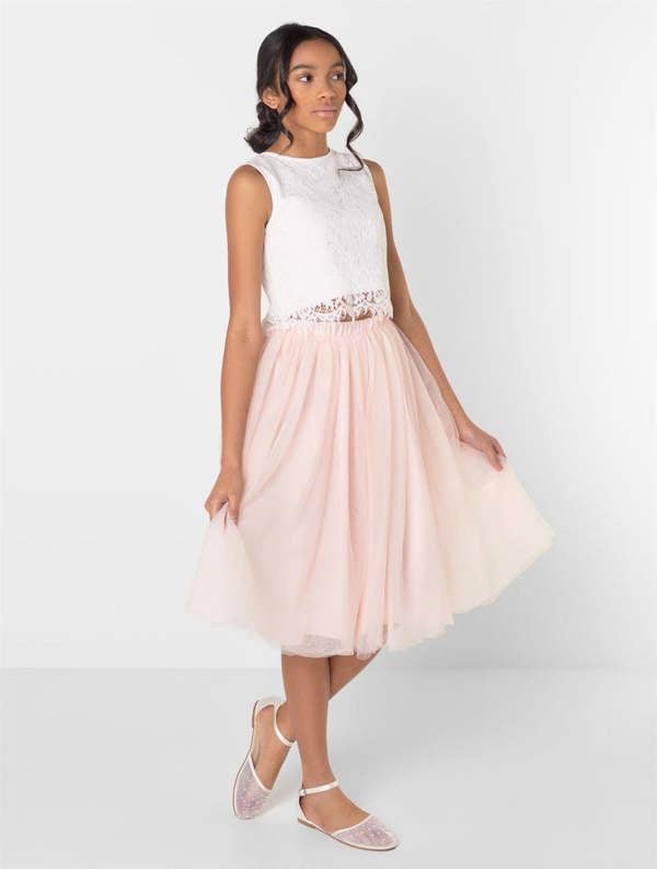 Junior bridesmaid pink dress