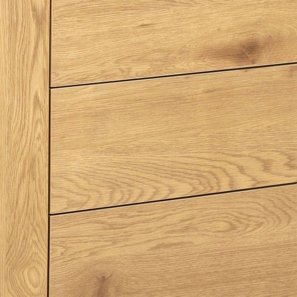 Furniture To Go Seaford 1 Door 3 Drawer Small Sideboard in Black & Oak