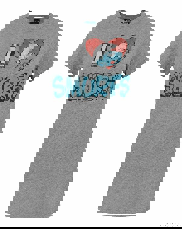 Junk Food Clothing Womens Grey Smurfs Short Sleeved T-Shirt