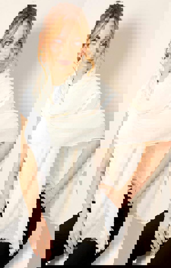 Alie Street London Aurielle Silk Wool Scarf - Cream