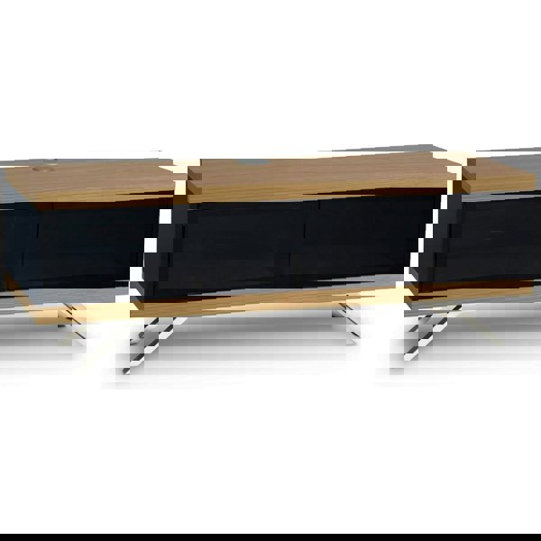 MDA Designs TUCANA 1200 HYBRID Black Oak TV Cabinet BeamThru Remote-Friendly Doors for up to 60" Flat Screen TVs Media Centre