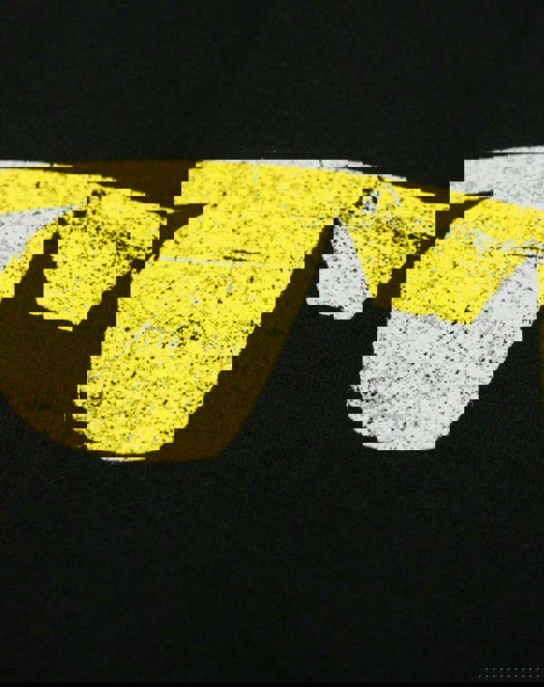 DC Comics Mens Black Batman Distressed Logo Sweatshirt