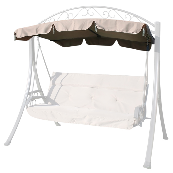 Spare Canopy for Chatsworth Luxury Garden 3 Seater Swing Seat, Beige 180gsm Polyester Replacement Roof Cover