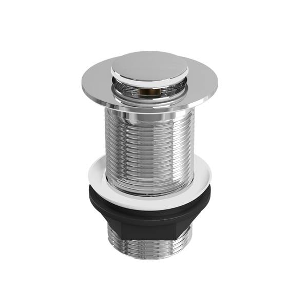 Flode Push Button Click-Clack Basin Waste, Brass Top - Unslotted