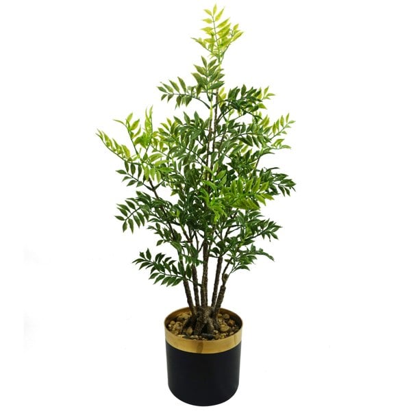 Leaf 60cm Artificial Nandina Bonsai Ficus Tree