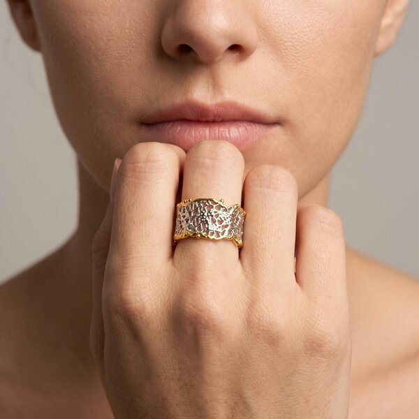 Uchi & Soto Kin Mixed Metal Filigree Ring