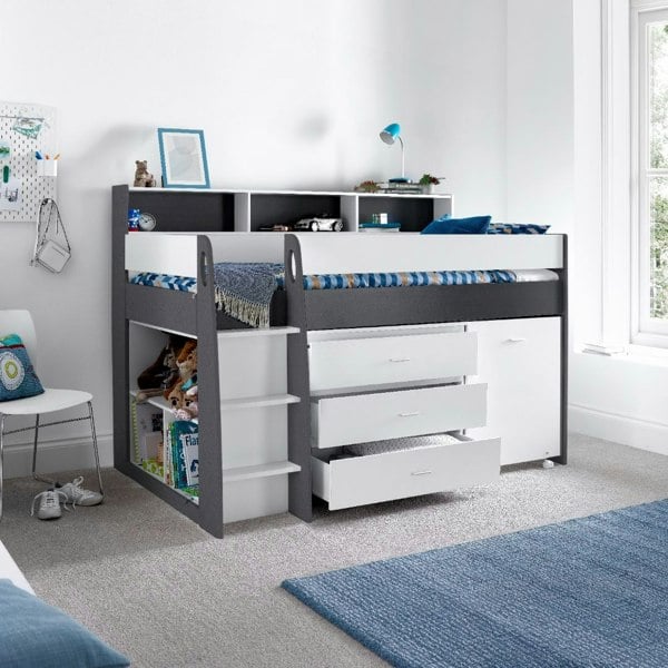 Bedmaster Ersa Mid Sleeper Storage Bed With Desk