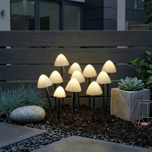 Garden Greatness Lumi 10 Pack Solar Mushroom Stake Lights