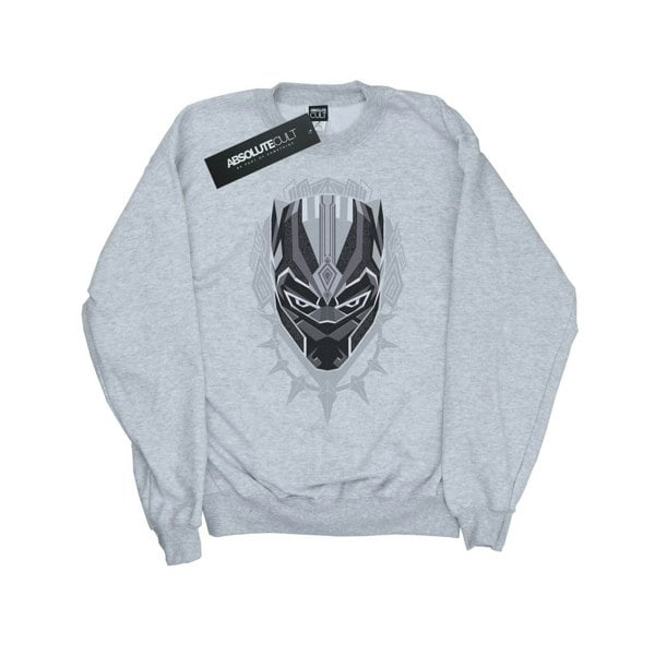 Marvel Boys Black Panther Head Sweatshirt - Sports Grey